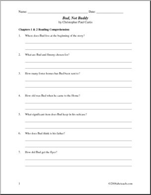 Bud, Not Buddy (upper elem/ middle) Book I abcteach.com