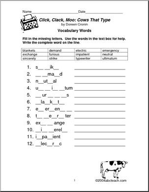Click, Clack, Moo Cows that Type (primary, elementary) Book