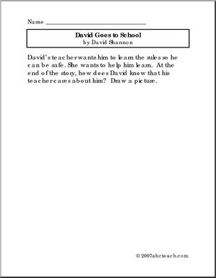 Book: David Goes to School (preschool/primary)