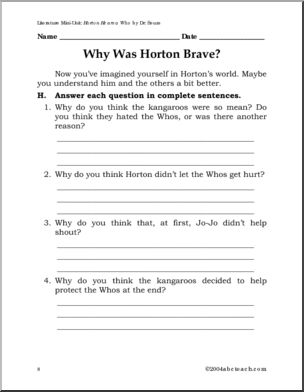 Dr. Seuss' Horton Hears a Who (primary/elem) Book I abcteach.com
