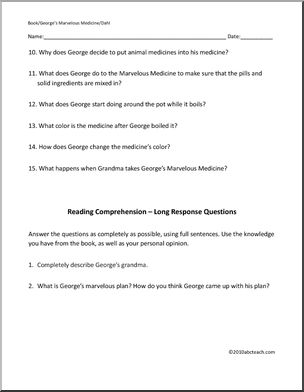 Book: George’s Marvelous Medicine (elem)