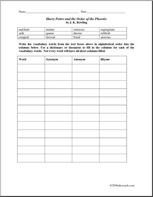 Book: Harry Potter 5, The Order of the Phoenix (upper elem/middle)