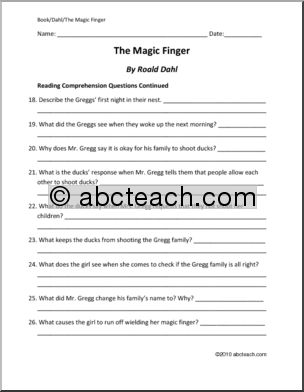 Book: The Magic Finger (elem/upper elem)