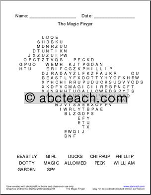 Word Search: The Magic Finger (easy) (primary)