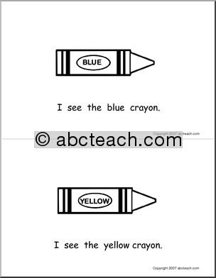Early Reader: “I see… ” (crayons)  (b/w)