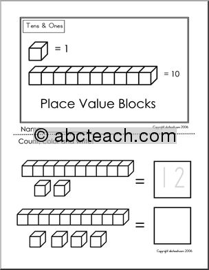 Place Value Blocks Tens & Ones – Booklet