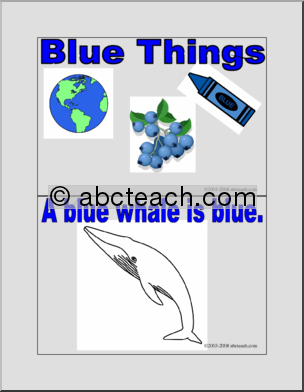 Blue Things (Booklet) Coloring Pages