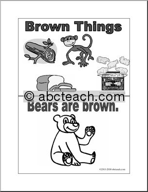Coloring Pages: Brown Things (Booklet) -b/w