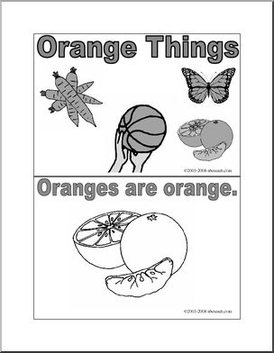 Coloring Pages: Orange Things (Booklet) b/w
