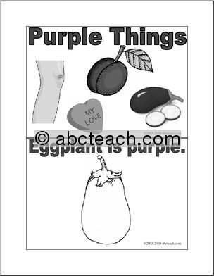 Coloring Pages: Purple Things (Booklet) -b/w