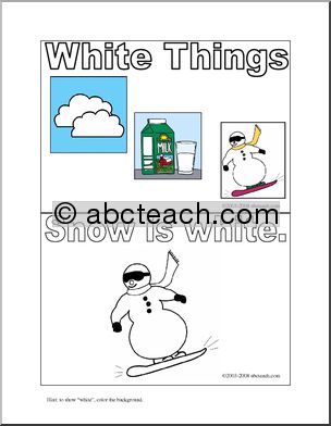 Coloring Page: White Things (Booklet)