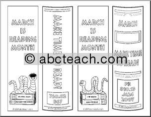 Bookmarks: Reading Month book spines (b/w)