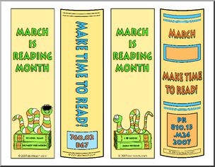 Bookmarks: Reading Month book spine (color)