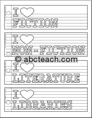 Bookmarks: I Heart Fiction (b/w)