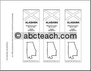 Bookmark: U.S. States – Alabama (b/w)