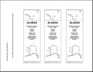 Bookmark: U.S. States – Alaska (b/w)