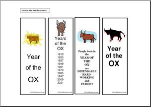 Bookmarks: Chinese Year of the Ox