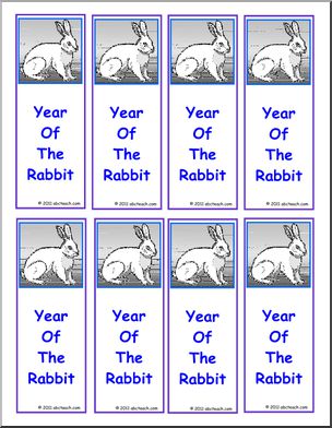Bookmark: Chinese New Year Rabbit