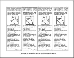 Bookmarks: Five-Finger Test (b/w)