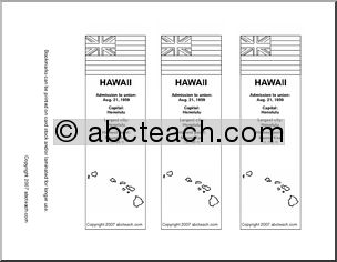 Bookmark: U.S. States – Hawaii (b/w)