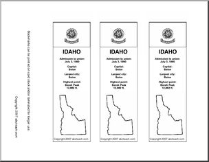 Bookmark: U.S. States – Idaho (b/w)