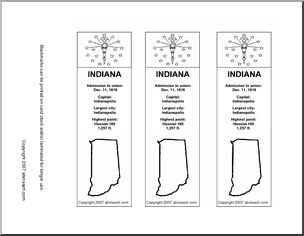 Bookmark: U.S. States – Indiana (b/w)
