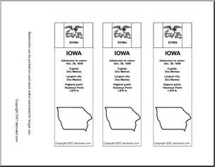 Bookmark: U.S. States – Iowa (b/w)