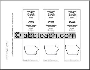 Bookmark: U.S. States – Iowa (b/w)