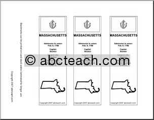 Bookmark: U.S. States – Massachusetts (b/w)