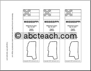 Bookmark: U.S. States – Mississippi (b/w)