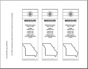Bookmark: U.S. States – Missouri (b/w)