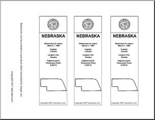 Bookmark: U.S. States – Nebraska (b/w)