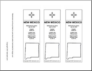 Bookmark: U.S. States – New Mexico (b/w)
