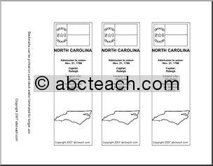 Bookmark: U.S. States – North Carolina (b/w)