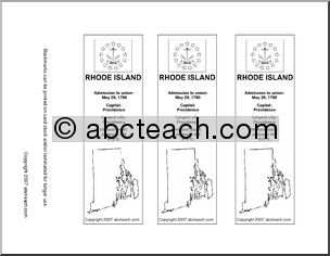 Bookmark: U.S. States – Rhode Island (b/w)