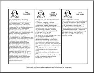 Bookmarks: Shakespeare’s Tragedies – monologues (middle/high school)