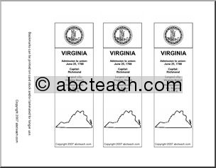 Bookmark: U.S. States – Virginia (b/w)