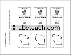 Bookmark: U.S. States – Wisconsin (b/w)