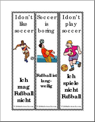 Bookmarks: German — Football theme (negative)