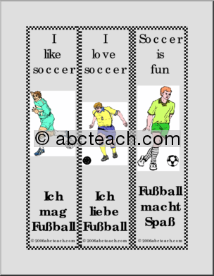 Bookmarks: German — Soccer theme