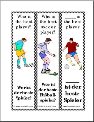 Bookmarks: German — Soccer theme (2)