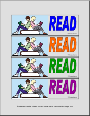 Bookmarks: Kids Reading (color)