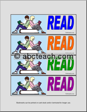 Bookmarks: Kids Reading (color)