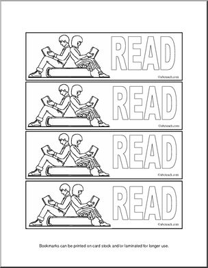 Bookmarks: Kids Reading (b/w)