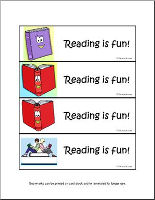 Reading is fun! (color) Bookmarks