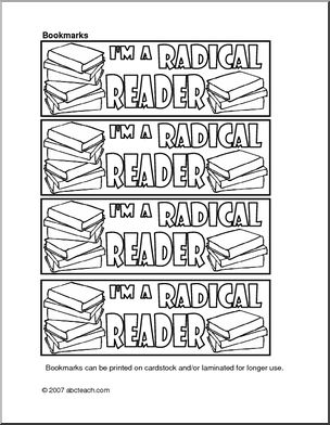 Bookmarks: I’m a Radical Reader (b/w)