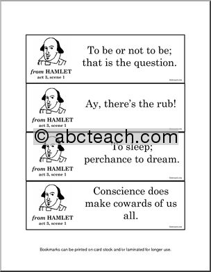 Bookmarks: Shakespeare’s Tragedies – quotes (middle/high school)