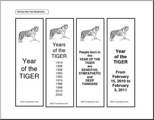 Bookmark: Chinese Year of the Tiger