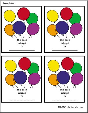 Bookplate: Balloons (color)