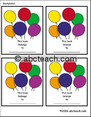 Bookplate: Balloons (color)